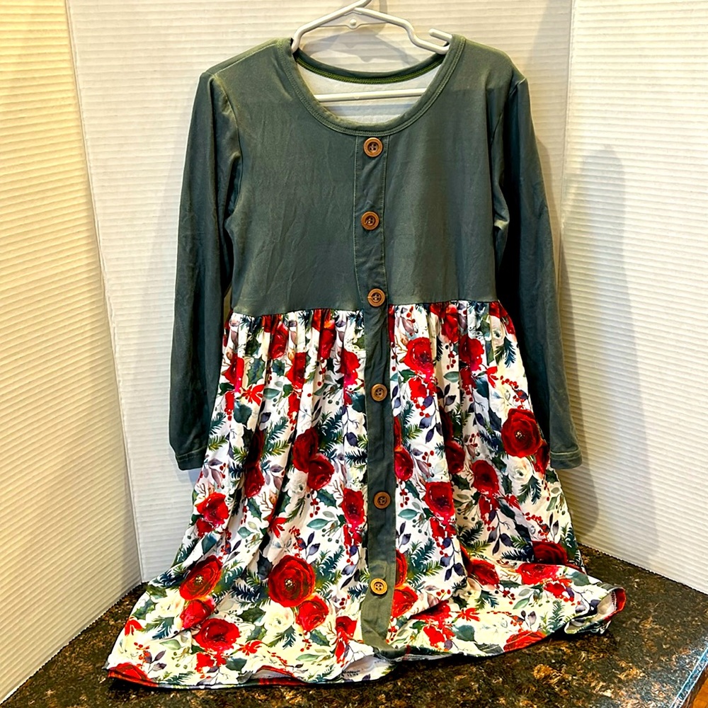 Pearls and Piggytails Flower Holiday Dress